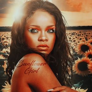 sunflower girl photo print